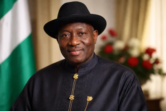 Portrait of Goodluck Jonathan, former President of Nigeria, smiling in formal attire