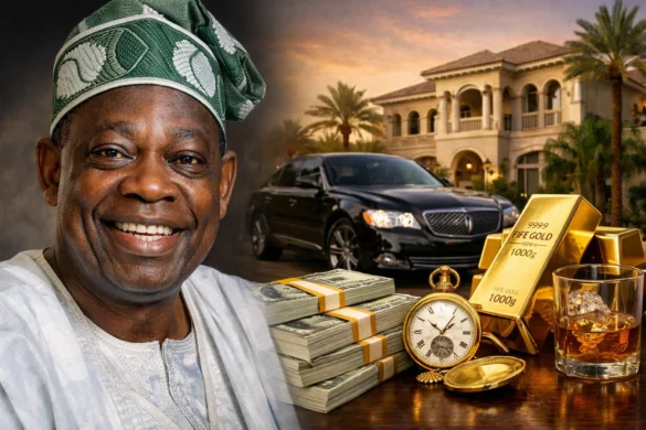 Portrait of Moshood Abiola, Nigerian businessman and politician