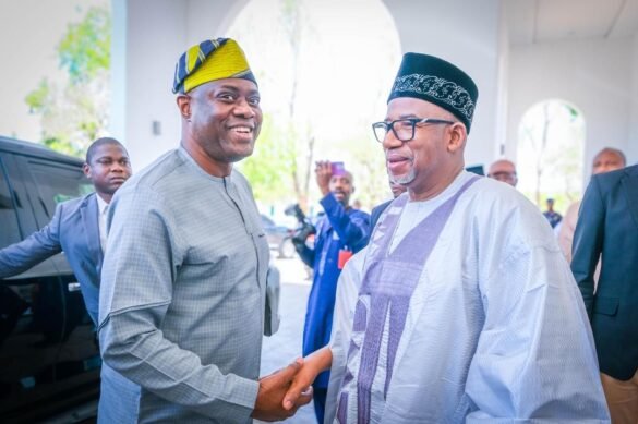 Bala Mohammed and Seyi Makinde during a political meeting ahead of the 2027 election