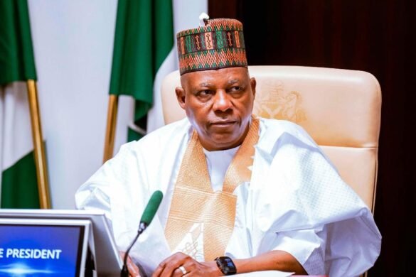Vice President Kashim Shettima speaking at an event in Abuja