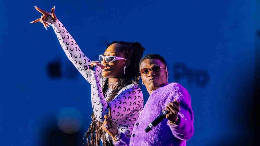 Nigerian singer Wizkid performing on stage
