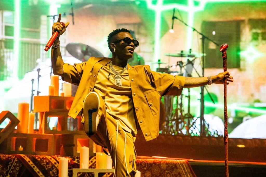 Nigerian singer Wizkid performing on stage