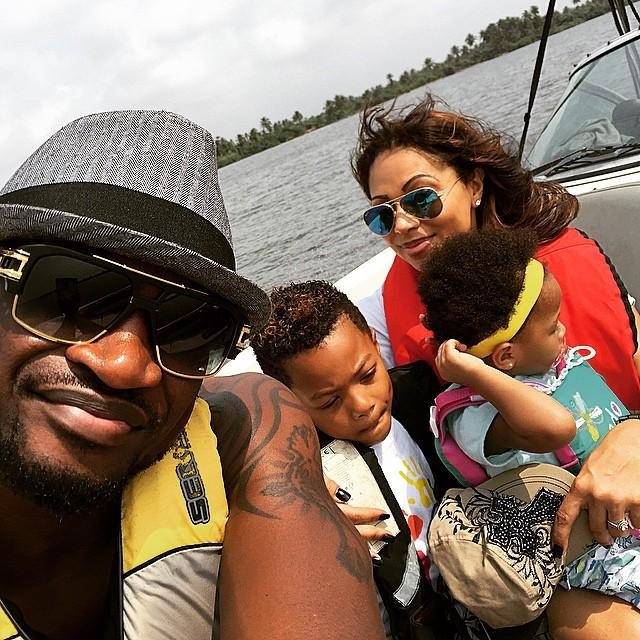 Peter Okoye and Lola Omotayo with their children